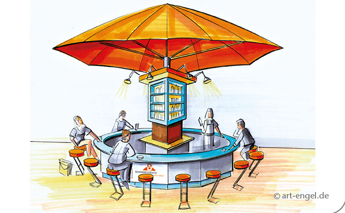 Marker-Zeichnung von Frank Engel