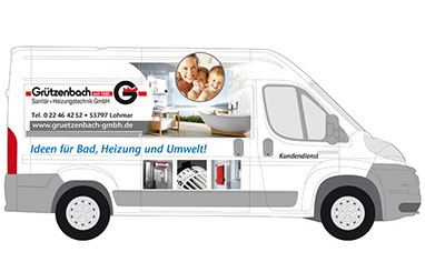 Grützenbach GmbH Sanitär- und Heizungstechnik von Frank Engel - Autobeschriftung Layout
