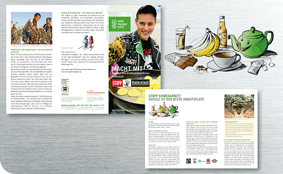 Innenseiten der Broschüren, Illustrationen von Frank Engel